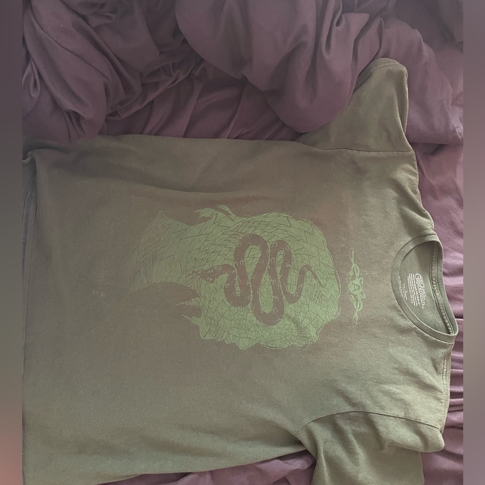 green all over designed shirt snake vintage skater grunge core cottage